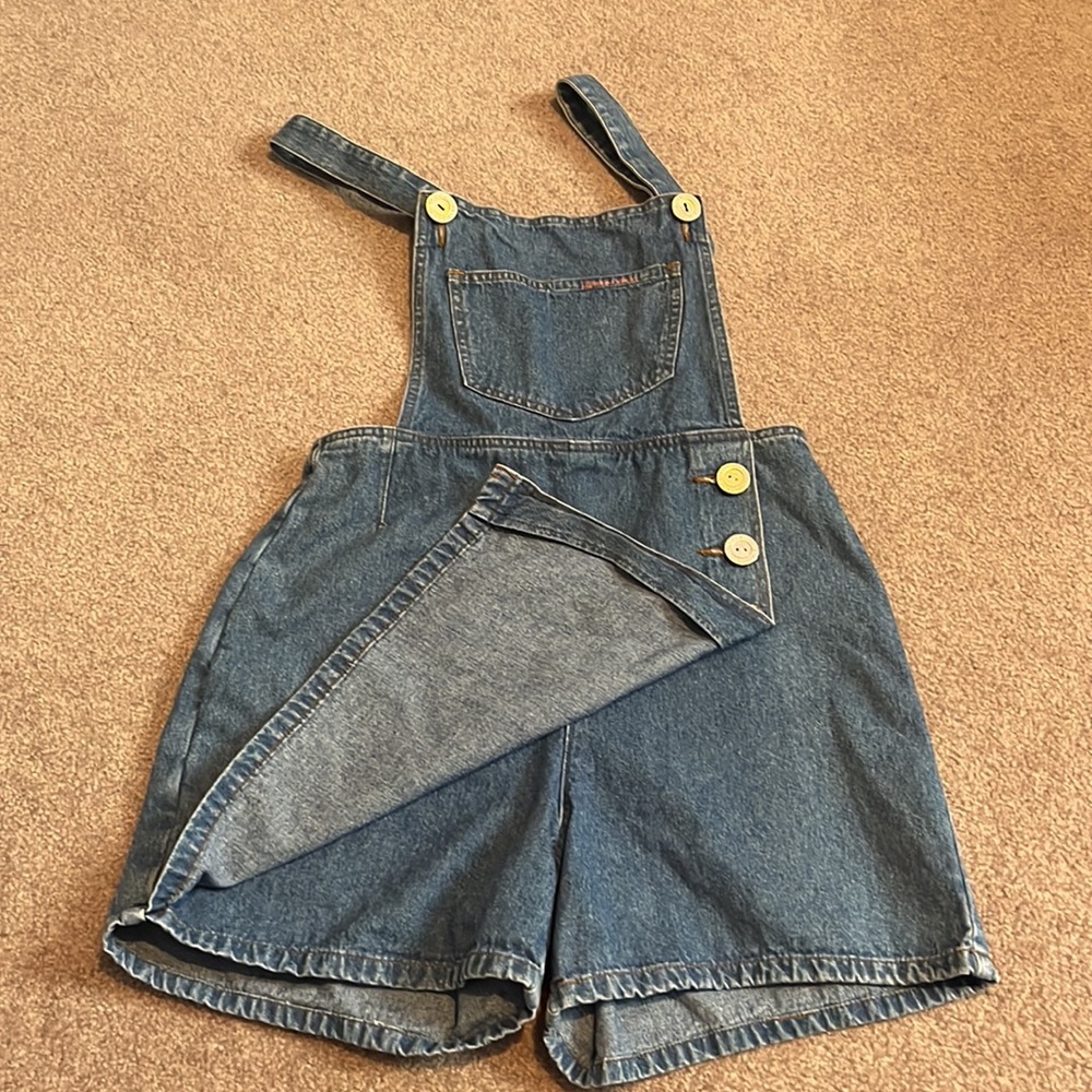 Short/ skort denim overalls